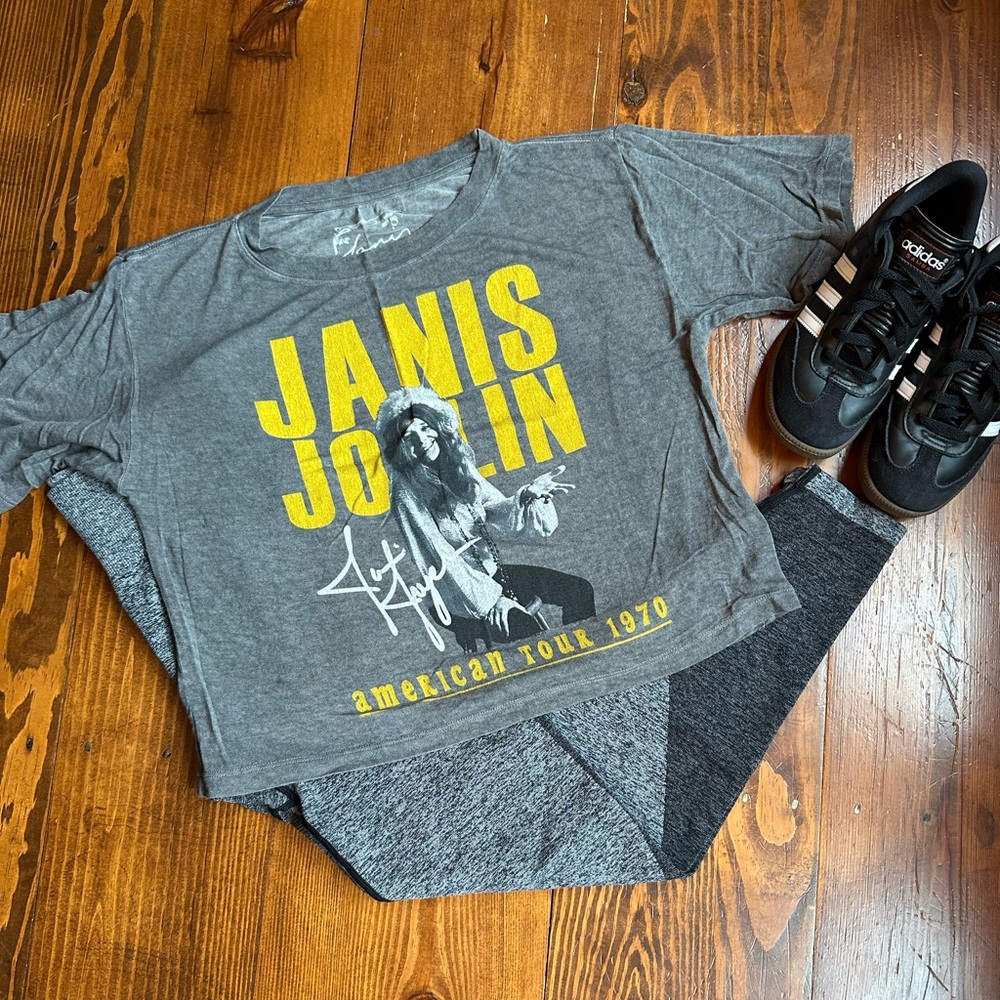 Gray Janis Joplin Graphic Tee